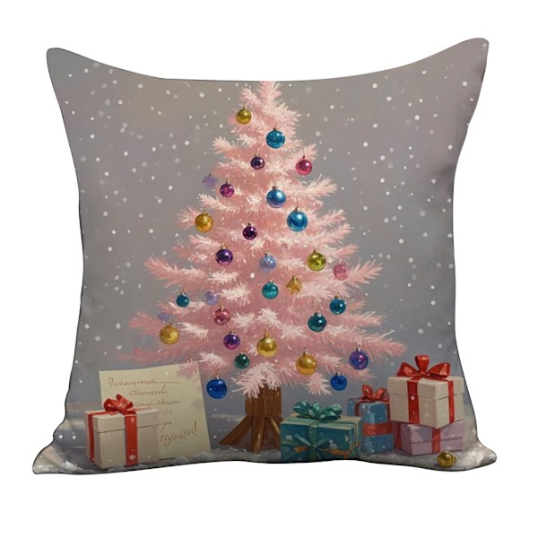 5 st jul-kuddfodral 18\"x18\" Julgran Snögubbe Jultomte Kuddfodral för Hem Soffa Säng