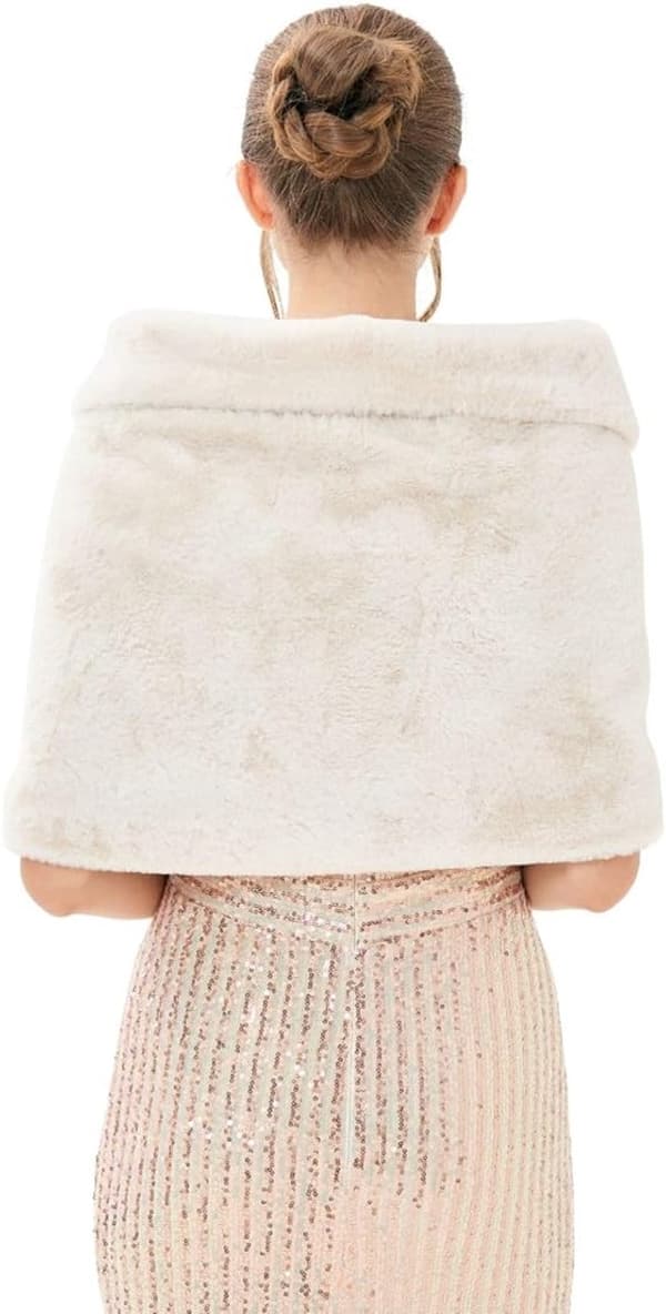 Sjal - damesjal - Med broche - 155*37,5cm - Poncho - damevintersjal