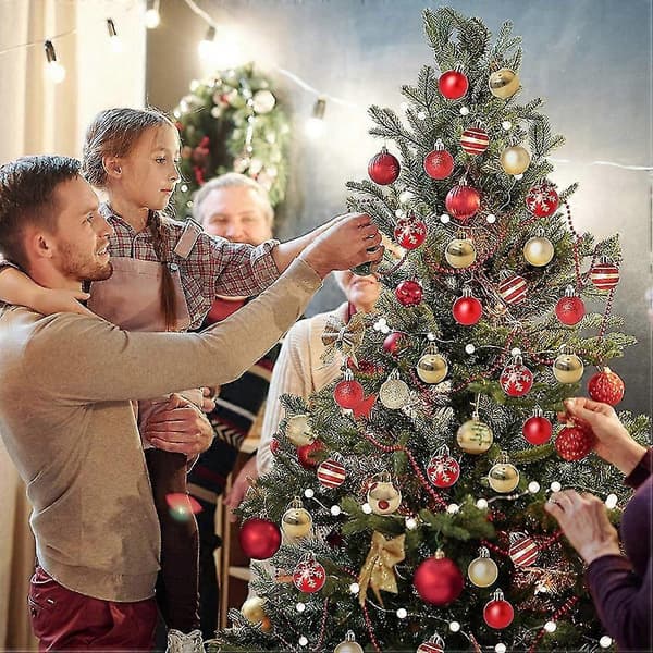 4CM Unbreakable Christmas Tree Balls 50PCS for Tree Decorations Engagements and Parties