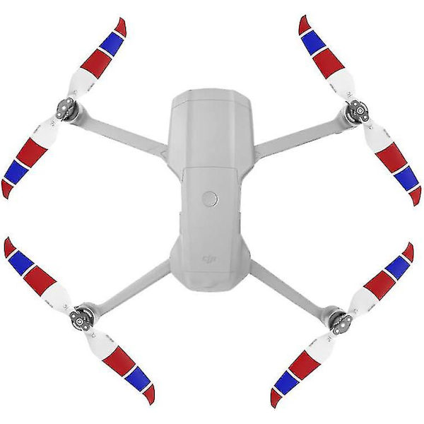 Air 2S Propeller Lavstøyende Propeller Foldbar 7238F Propeller for DJI Mavic Air 2/Air 2S Drone Tilbehør (Rød Blå Hvit 4stk)