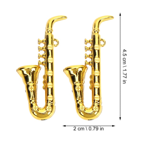 10 stk Miniatyr Musikk Instrumenter Miniatyr Saksofon Små Instrumenter Miniatyr Husdekor Gull Golden 4.5x2cm