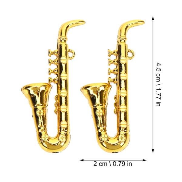 10st Miniatyrmusikinstrument Miniatyrsaxofon Små instrument MiniatyrhusdekorGyllene Golden 4.5x2cm