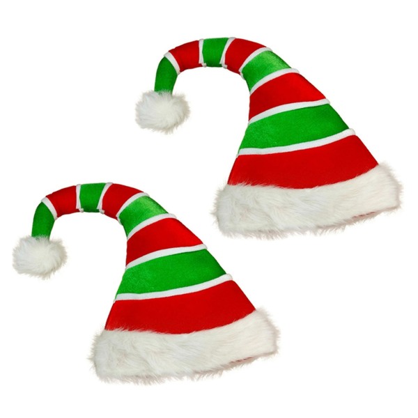 2x Jouluhattu Pehmo Tonttu Joulupukki Hattu Ornamentti Koriste Joulu Lippalakki Cap Hatut Joulujuhliin