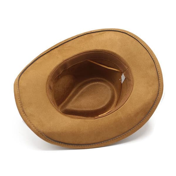 Tweed Hatt Mocka Western Cowboy Bowler Hat - Khaki
