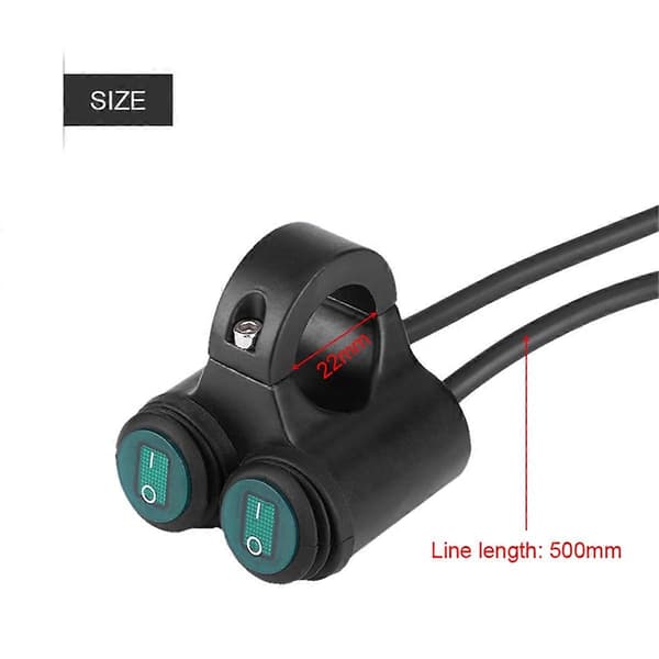 22mm Universal Motorcycle Handlebar Headlight Brake Fog Light Horn Double Control Button Switch A [DB] As Shown As Shown