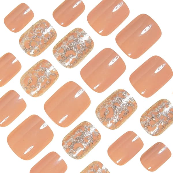 24 Pcs Press-on Nails Extra Short Glossy Full Cover Acrylic Nails Q14 Q14