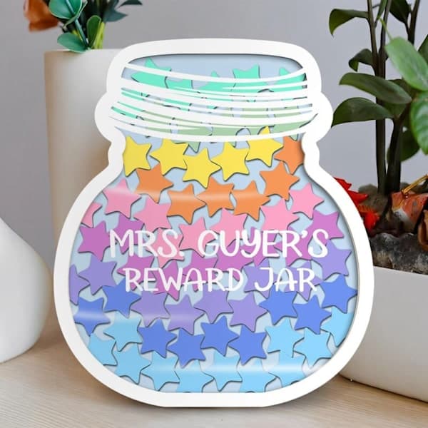Personalized Reward Jar, Star for Kids, Classroom, Magnetic Classroom Board A-Class