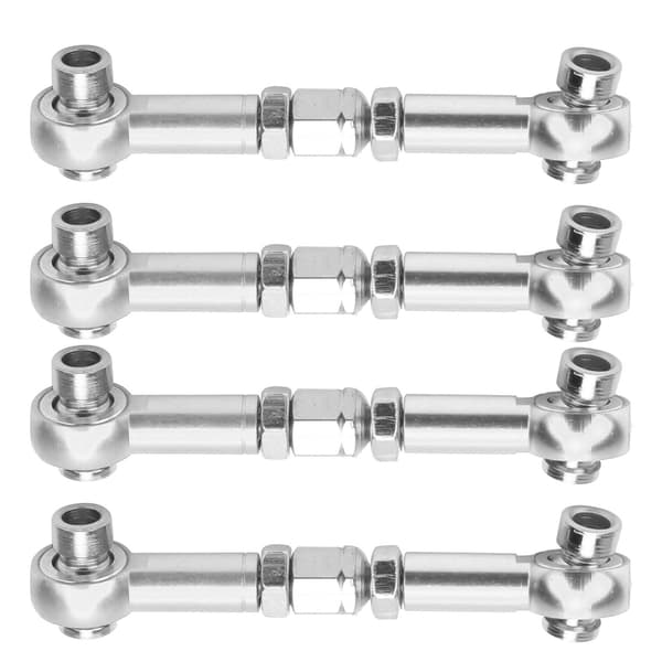 4 ST Stållänkage Aluminiumlegering RC Uppgraderingsdelar för HSP 94122 1 10 Bil Silver