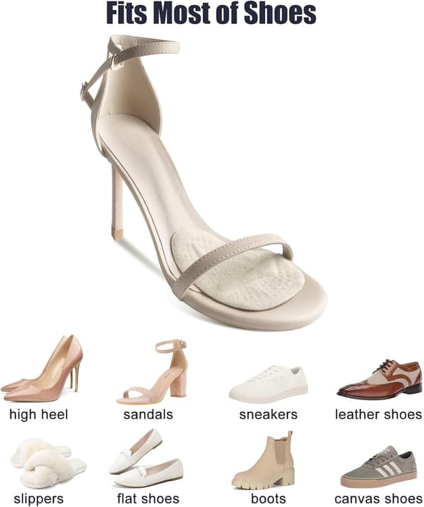 Mellomfotsputer, forfotputer, hælputer for store sko (beige)