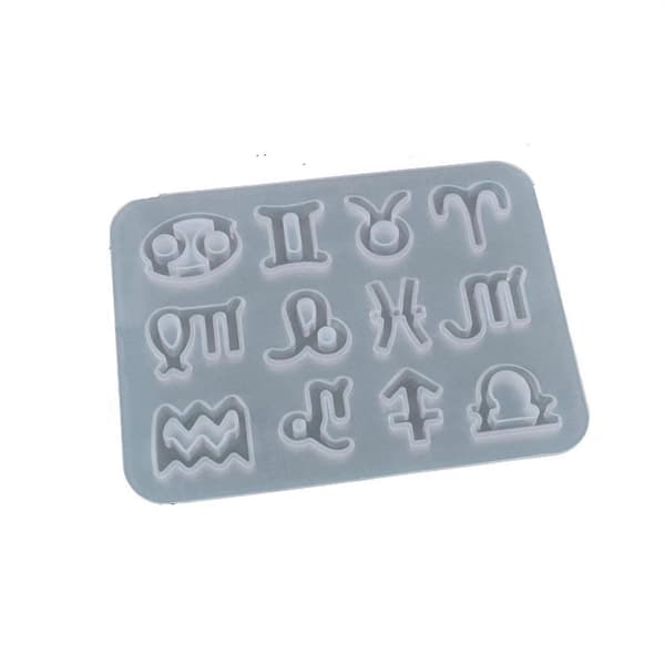 12 Stjernetegn Øreringe UV Epoxy Resin Form Smykkevedhæng Silikoneform