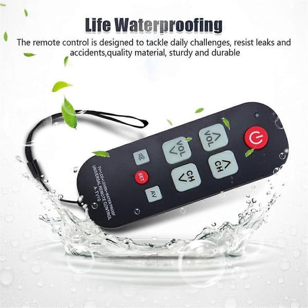 A-TV10 TV Remote Control for Seniors, Universal Control, Simple Waterproof Remote with LED Light