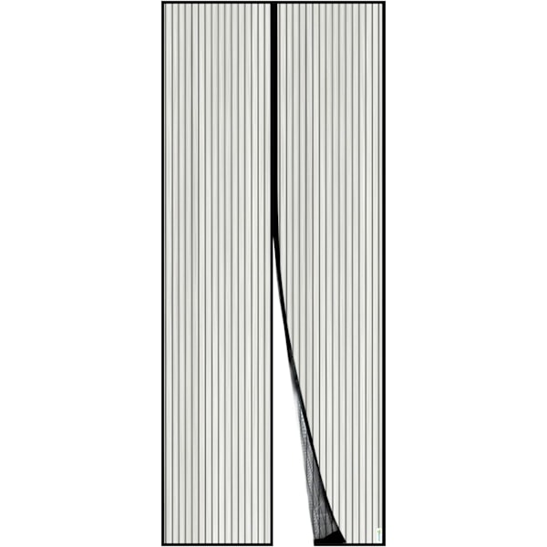 Magnetisk Fluenetdør, Masketæppe, Magnetisk Lukning fra Top til Bund med Automatisk Lukning, Holder Frisk Luft Inde (90x210cm, Sort)