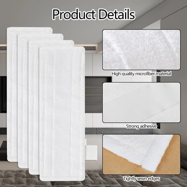 Microfiber Cleaning Cloths for Karcher Easyfix SC2 SC3 SC4 SC5 Steam Cleaners (White Cloths - 4 pcs)