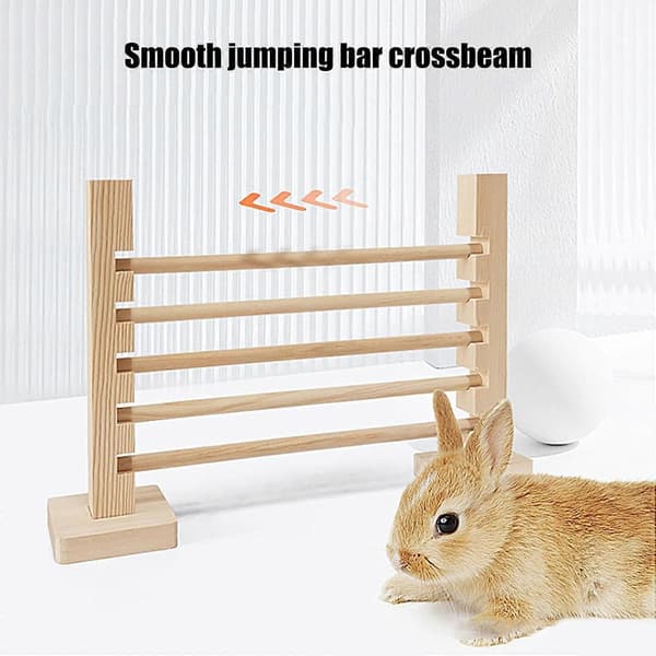 Rabbit Agility Training Hurdle, Height-Adjustable Rabbit Hurdle, Wooden Hurdle for Rabbits