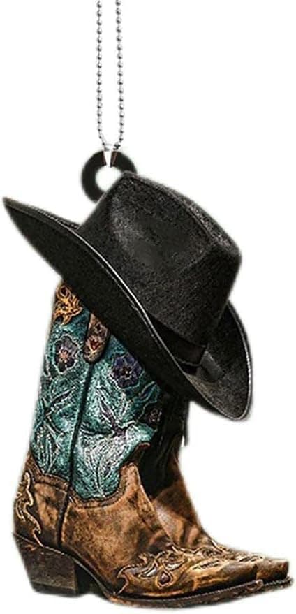 Cowboy Boots og Hatt Bil Hengende Pynt, Bilinteriør
