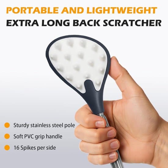 Adjustable Back Scratcher - Back Scratcher for Adults - Back Scratcher - Extendable - Relieves Itching - Portable Lightweight - Black