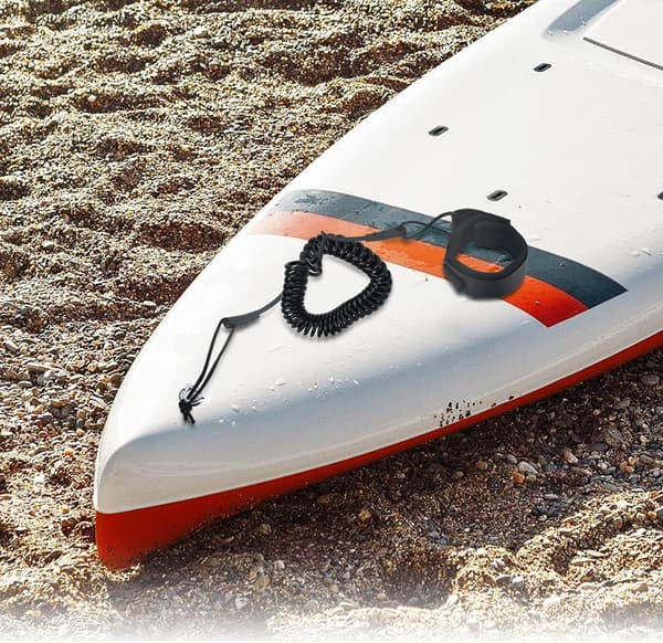 (Gul) Surf Leash Coiled Surfboard Leash 5,5 mm Surfboard Leash 10Ft Surfing Sup Leash TPU Surfboard Leash Paddle Sort Surfing Leash Sup Leash til