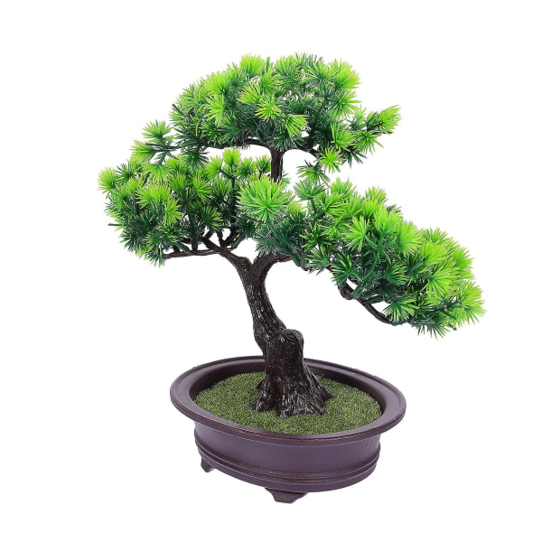 Konstgjord växtsimulering Välkommen Pine Krukprydnad Plastväxt BonsaiGrön30x25x13cm Green 30x25x13cm
