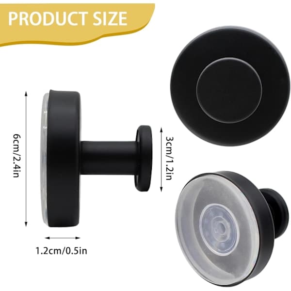 Bathroom Suction Cup Hooks, 5kg Load Capacity, Reusable Suction Cup Towel Holders, Drill-Free Wall Hooks, Strong Hook