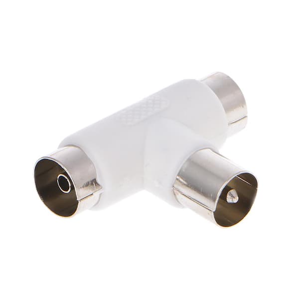 2-vejs TV T-splitter Antenne Koaksialkabel Han Til 2x Hun C