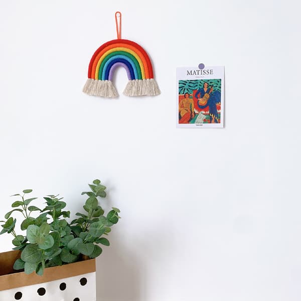 Regnbågsmakramé Vävd Regnbåge Tapestry Barnrum Hem Väggdekor Ma