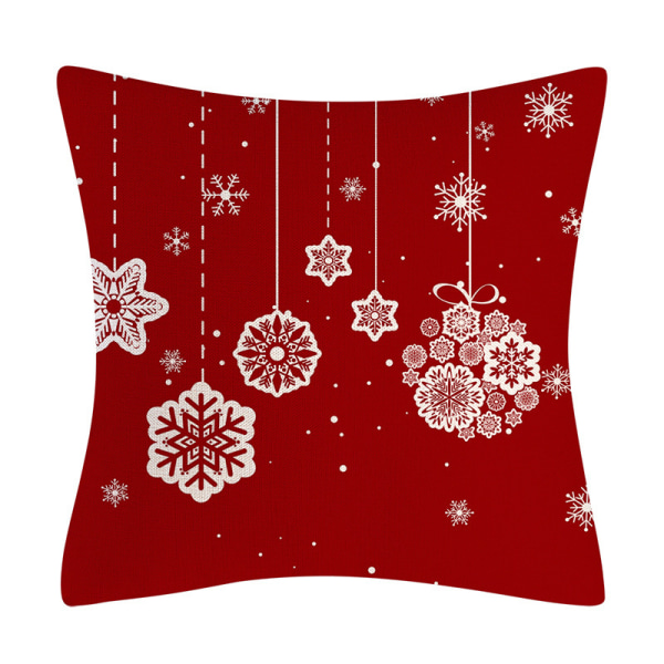 Julepudebetræk, rustikt ferielinnedpudebetræk til sofa, lænestol, juledekoration B 4PCS