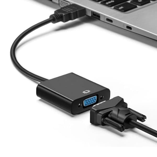 DisplayPort-VGA-sovitin, musta