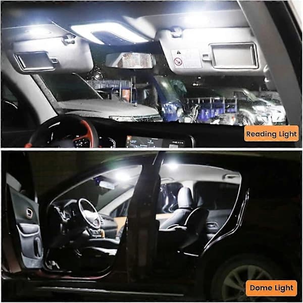 4-pakning Vita LED Panel Kupler, COB 48-SMD LED Interiørbillys Bil LED Interiør Kupler