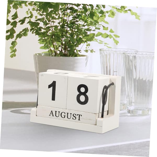 Wooden Calendar Block Desk Calendar Block Manual Replacement for Workbench Decor Mid