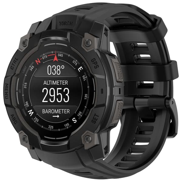 Premium silikone Garmin Instinct 3 rem til 45mm - Sort