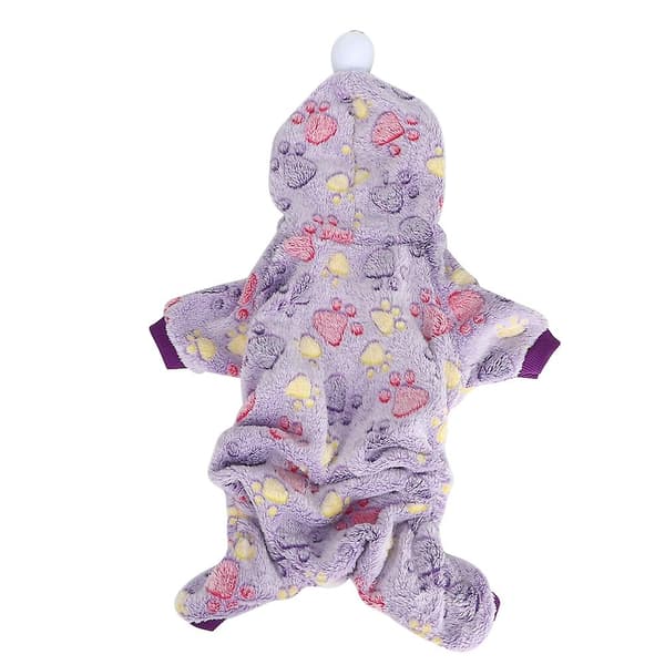 Kæledyr Flanell Jumpsuit Pyjamas til Hunde Katte - Vinter Varme Poteprint Størrelser