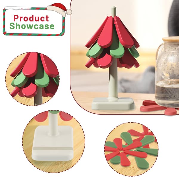 Coasters Silicone Coasters Tree Shaped Coasters Insulated Coasters Washable Christmas Table Mats Coffee Coasters Tree Coasters Insulated Coasters