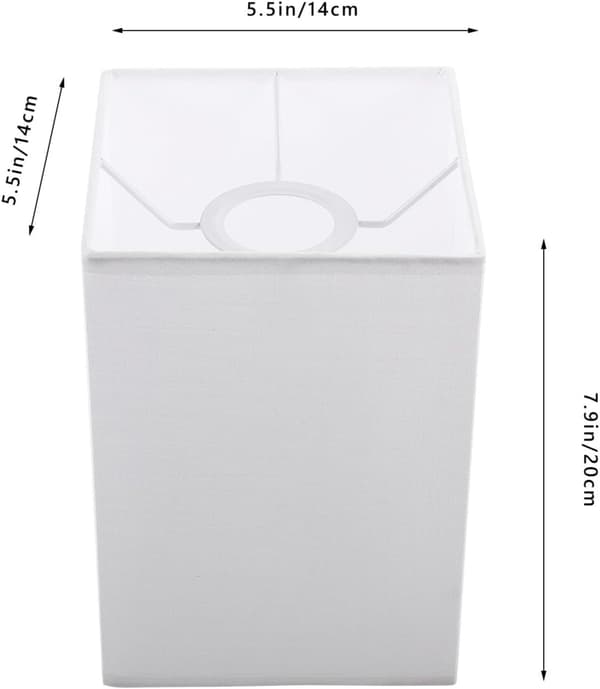 White Square Lampshade, Rectangular Lampshade for Ceiling Lamp, Replacement Cover for Table, Home Decor