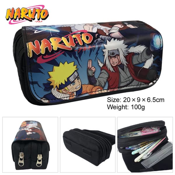 Naruto Stor Kapacitet Dobbeltlags Penalhus Lynlås Pung-4