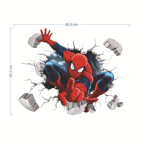45*60cm Spiderman Veggklistremerker DIY Avtakbare Spiderman Barn