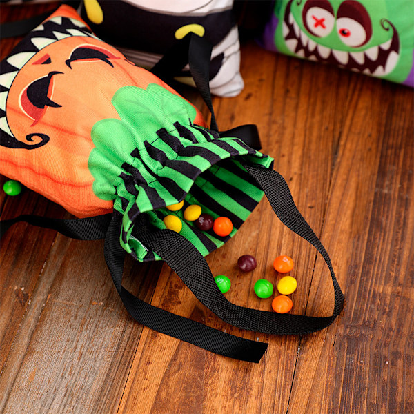 Halloween-trekkpose Stor Trick or Treat-sekk Gavepose Godteriposer til Halloween-festgaver, 4 stk