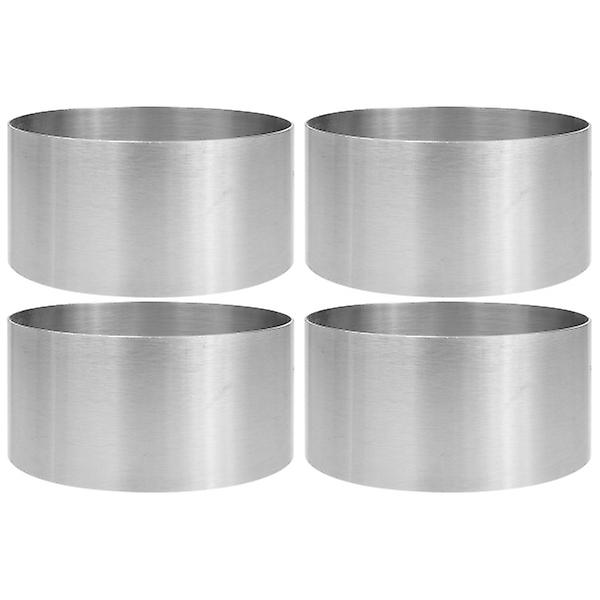 4 st Brödtillbehör Runda Mousseformar Cirkelkex Runda Kakformar Kakor Bakverksskärare Silver 10X10CM Silver 10X10CM