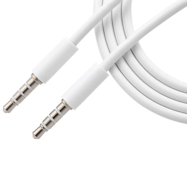 3,5 mm Jack Aux-lydkabel Hann til Hann Stereo Lydforlengelseskabel, hvit Rosa