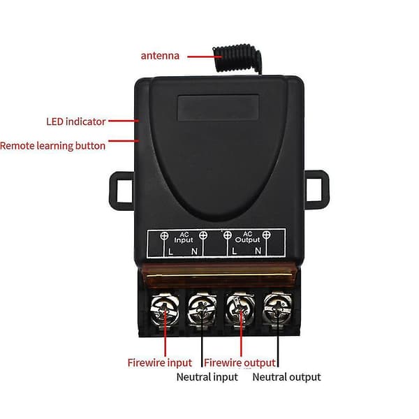 AC 220V 30A 1CH 433MHz Wireless Remote Control Switch RF Relay Receiver + On/Off Transmitter for Electricity
