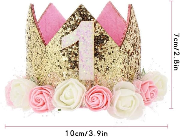 Baby Prinsessekrone Bursdagshatt, 3-års Bursdagsfest Hatter Barn