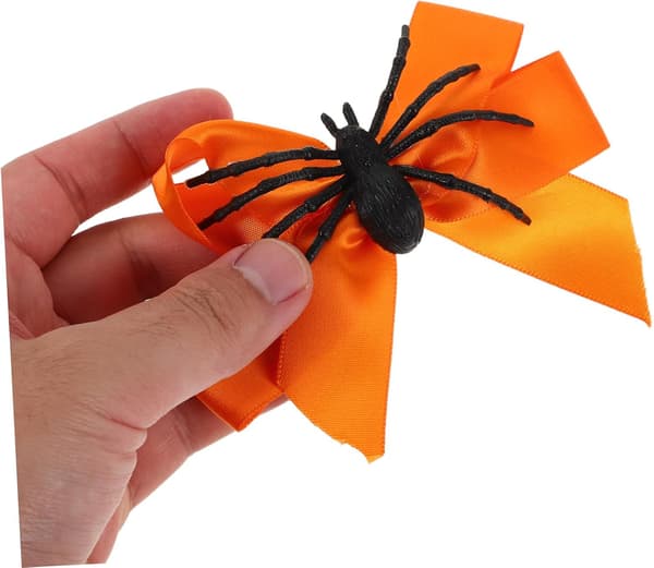 8 stk Halloween Edderkoppehårklemmer Sløjfehårnåle til kvinder Stofhårsløjfer med