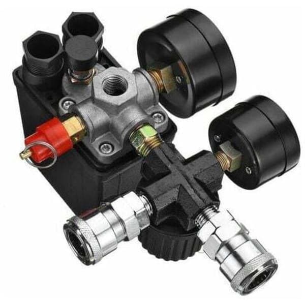 220V 0-180 psi Luftkompressor Trykkbryter Kontrollventil Regulator Måler med Hurtigkobling (220V)