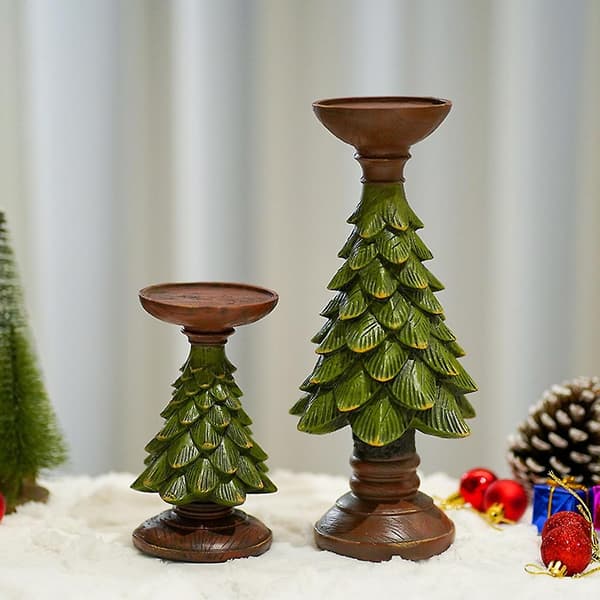 Juletrelysestake i harpiks, rustikk telysholder F