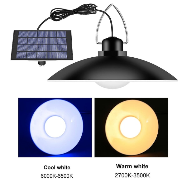 Solar Light Bærbar Campinglampe Utendørs Enkelthode Varm Hvit 15w