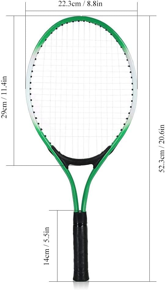 Tennismailasetti teini-ikäisille harjoitustennikseen, vihreä