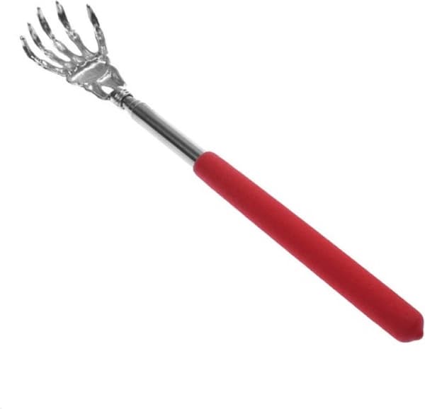 Red Extendable Telescopic Back Scratcher - Massage Stick for Itchy Back, Adjustable Accessory
