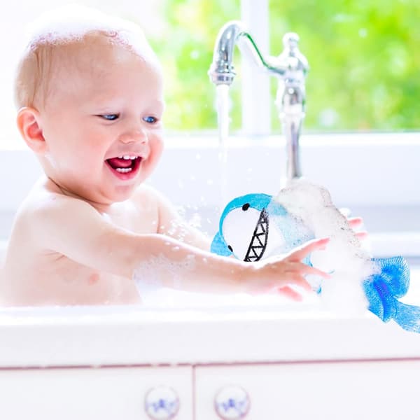 Badluffor Djursvamp för bad, Luffapuff Kroppsskrubbare Nätssvampar för barn, och Dusch Barn Mild Exfoliering -
