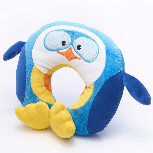 Puffy the Penguin nackkudde Blå, Vit, Gul