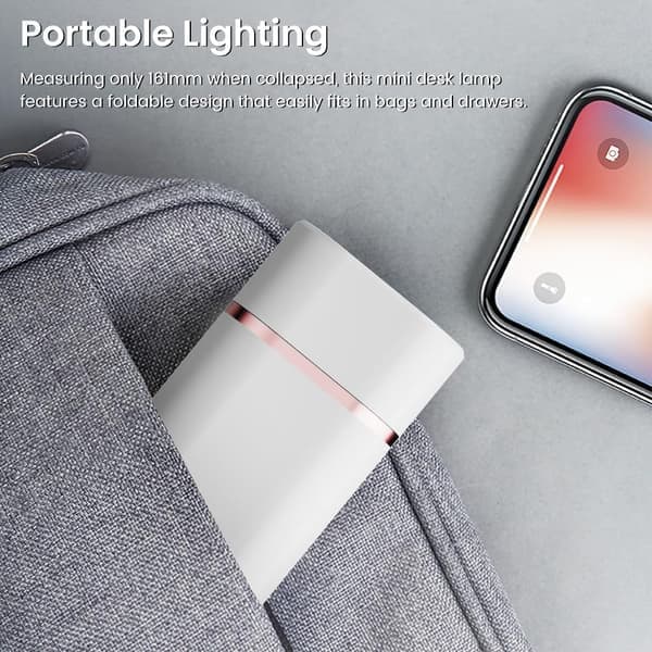 Wireless Rechargeable Desk Lamp - 3 Modes, Hidden Retractable Design, Portable LED Light for Reading and Emergencies, Phone Holder