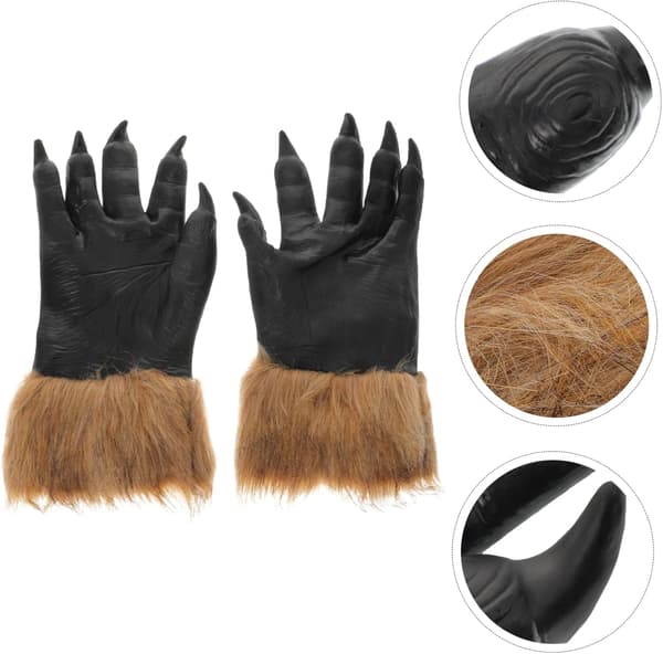 2 st hemska vargvantar Halloween klohandskar läskig fest för Cosplay